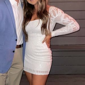 Biuvin White Hoco Dress, Size M, White